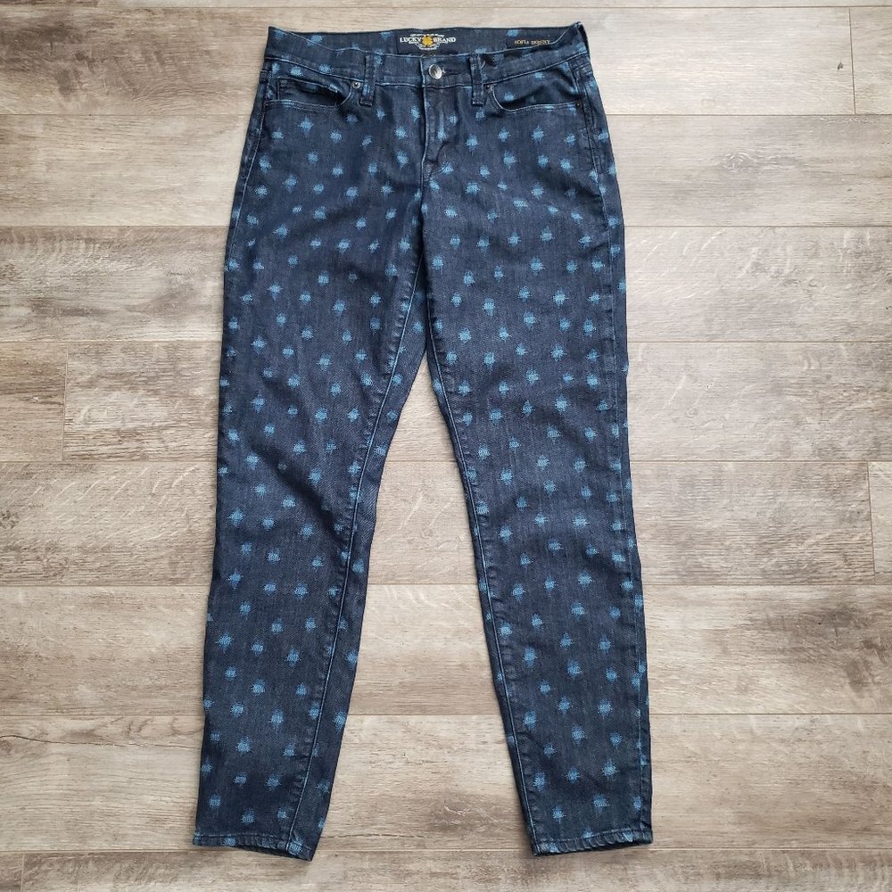 Lucky Brand Sofia Skinny Cross Hatch Pattern Jeans 28‎